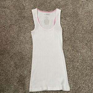 BCBGMaxAzria White Tank Top with Pink Trim